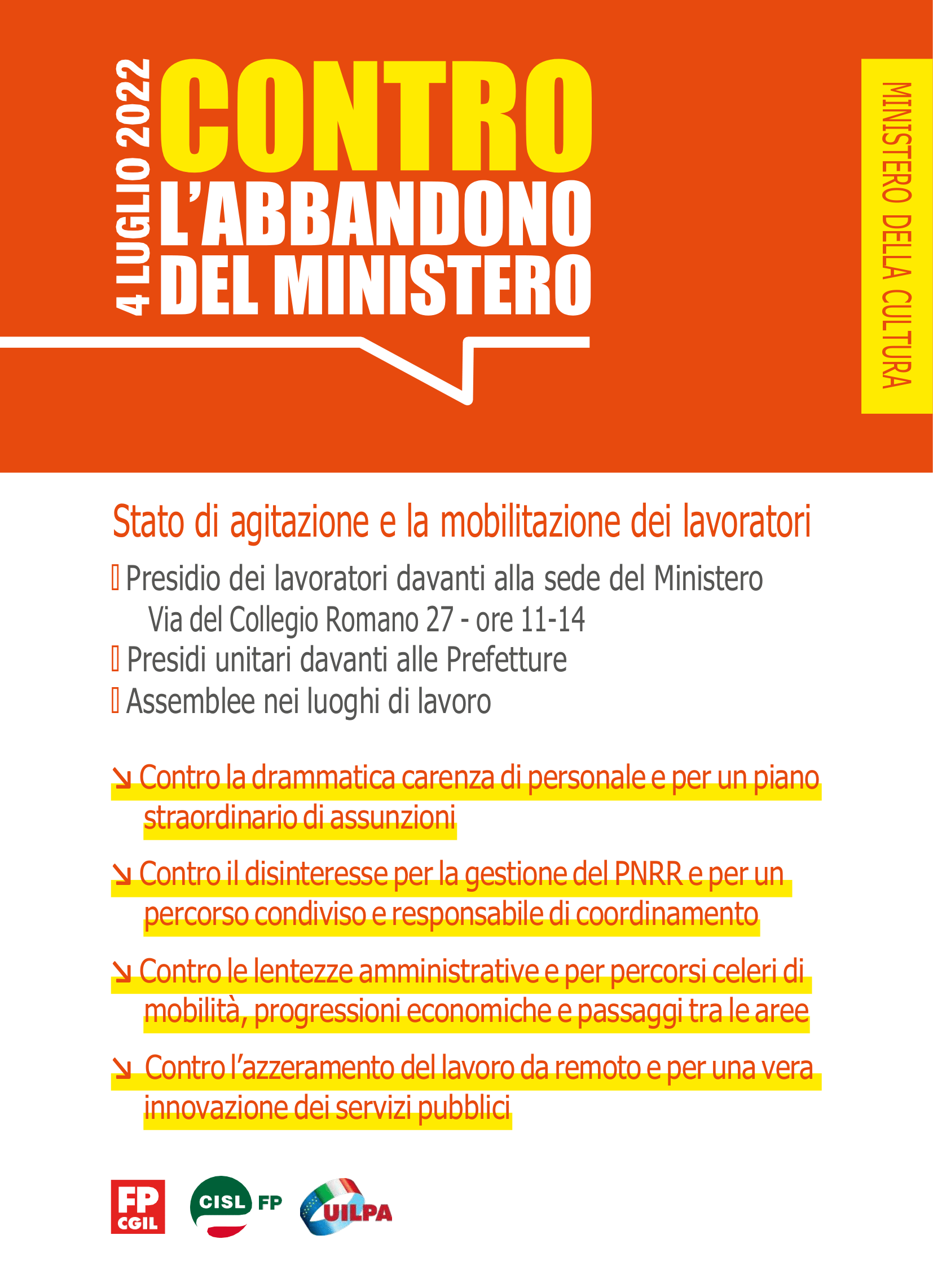 Mic Documento Unitario Con I Punti Di Vertenza Nazionale Fp Cgil