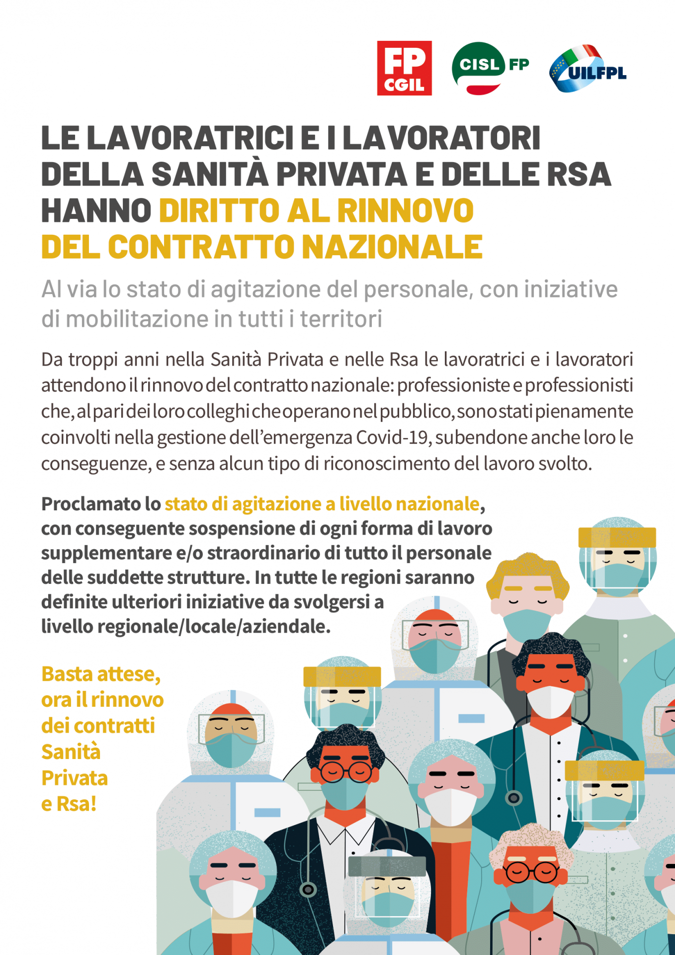 Contratti: Cgil Cisl Uil Fp, Stato Agitazione Per Rinnovo Sanità ...