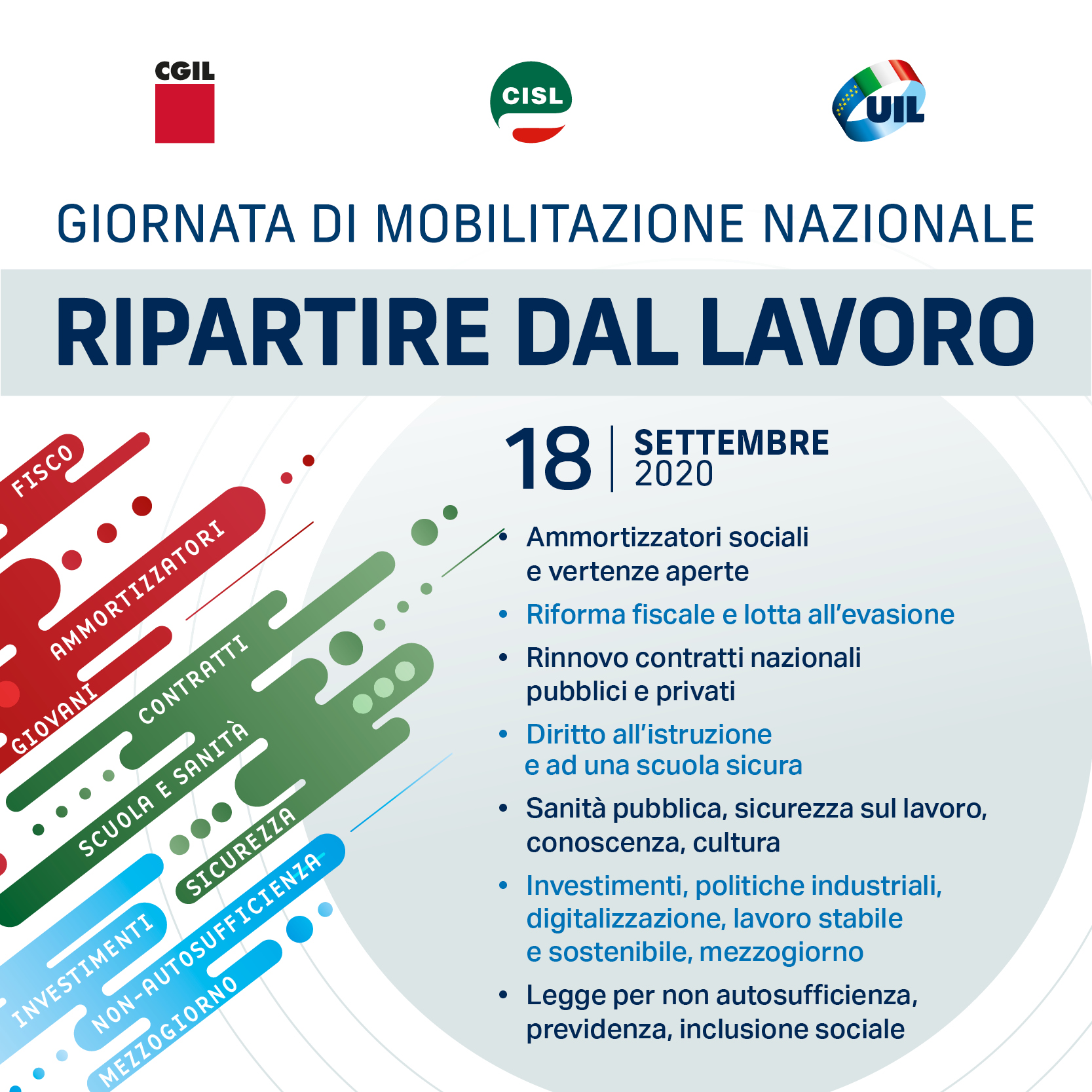 Cgil, Cisl E Uil, 18 Settembre Mobilitazione Nazionale ‘Ripartire Dal ...